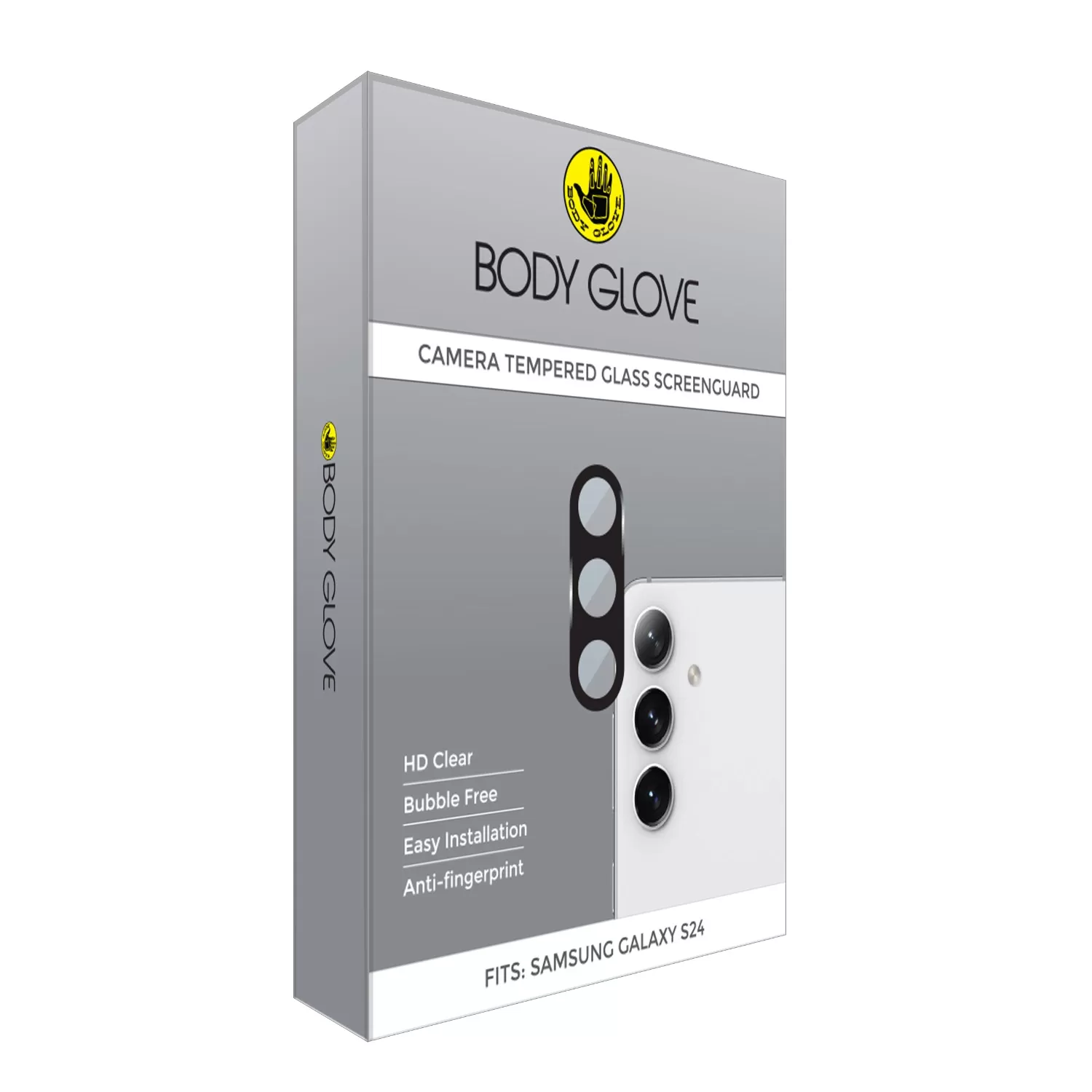 Samsung Galaxy S24 Body Glove Camera Screen Protector - Black Border - Image 3