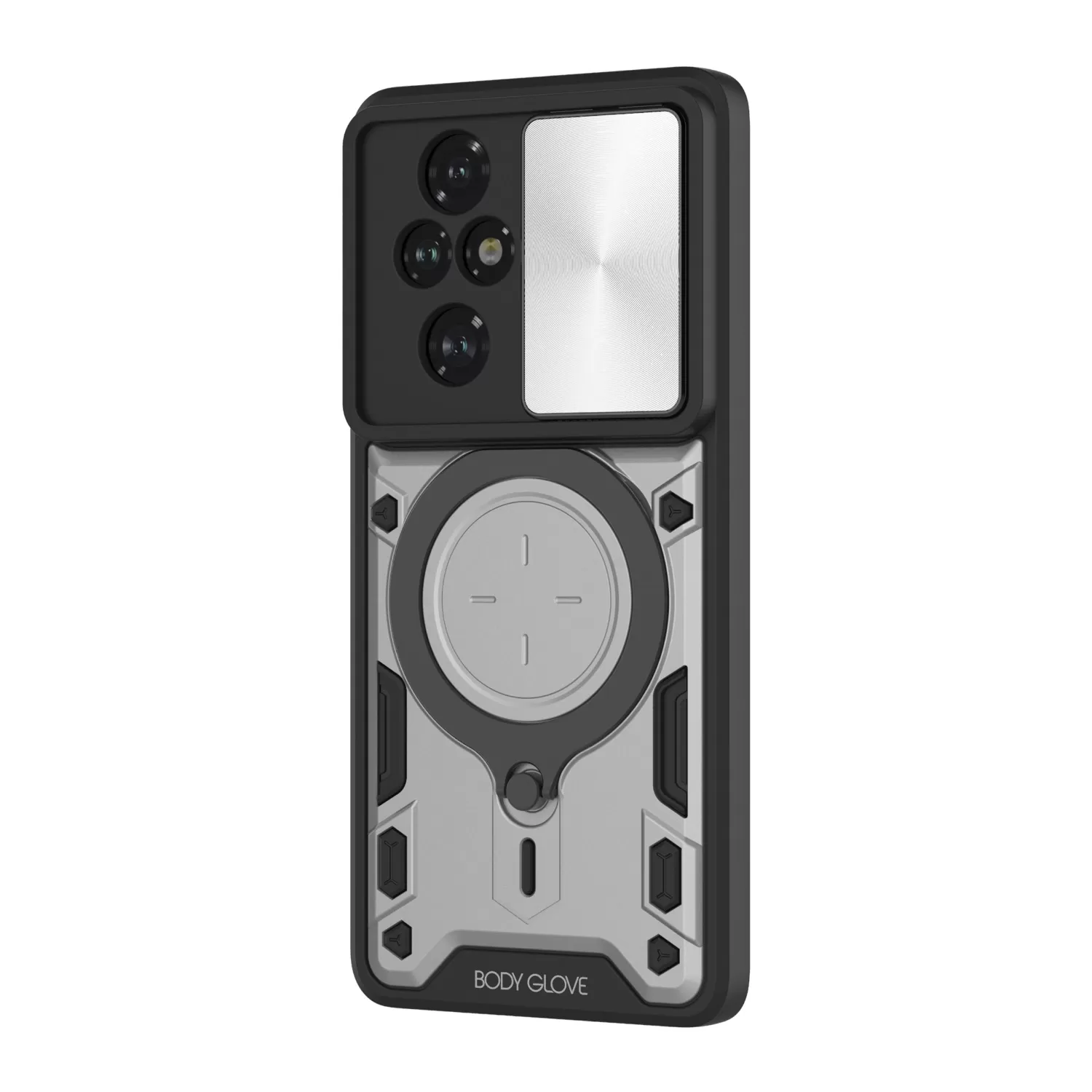 Second angled view of the Body Glove Defender cover for HONOR 200 Pro in silver