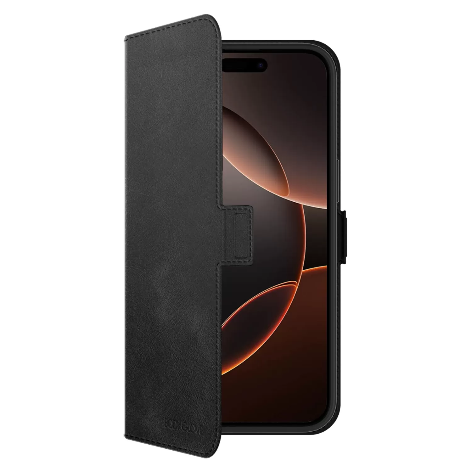 Black Apple iPhone 16 Pro Max Body Glove Flip Series phone case, open folio cover with screen protection and card slots