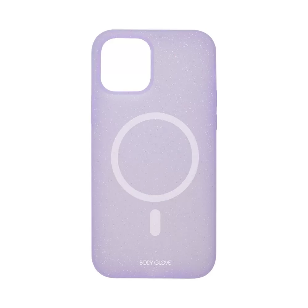 Body Glove Magnetic Glitter Silicone Cell Phone Case for the Apple iPhone 14 Lilac