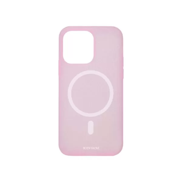 Body Glove Magnetic Glitter Silicone Cell Phone Case for the Apple iPhone 14 Pro Pink