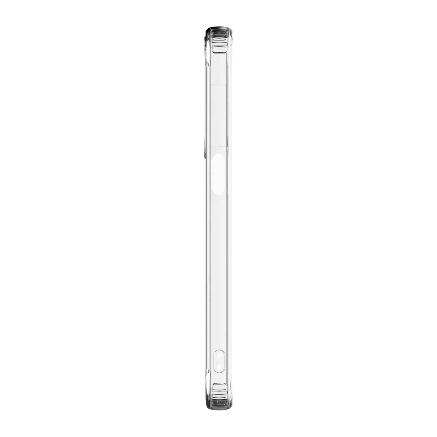 Side view of the Samsung Galaxy A16 clear phone case highlighting its slim design and flexible material.