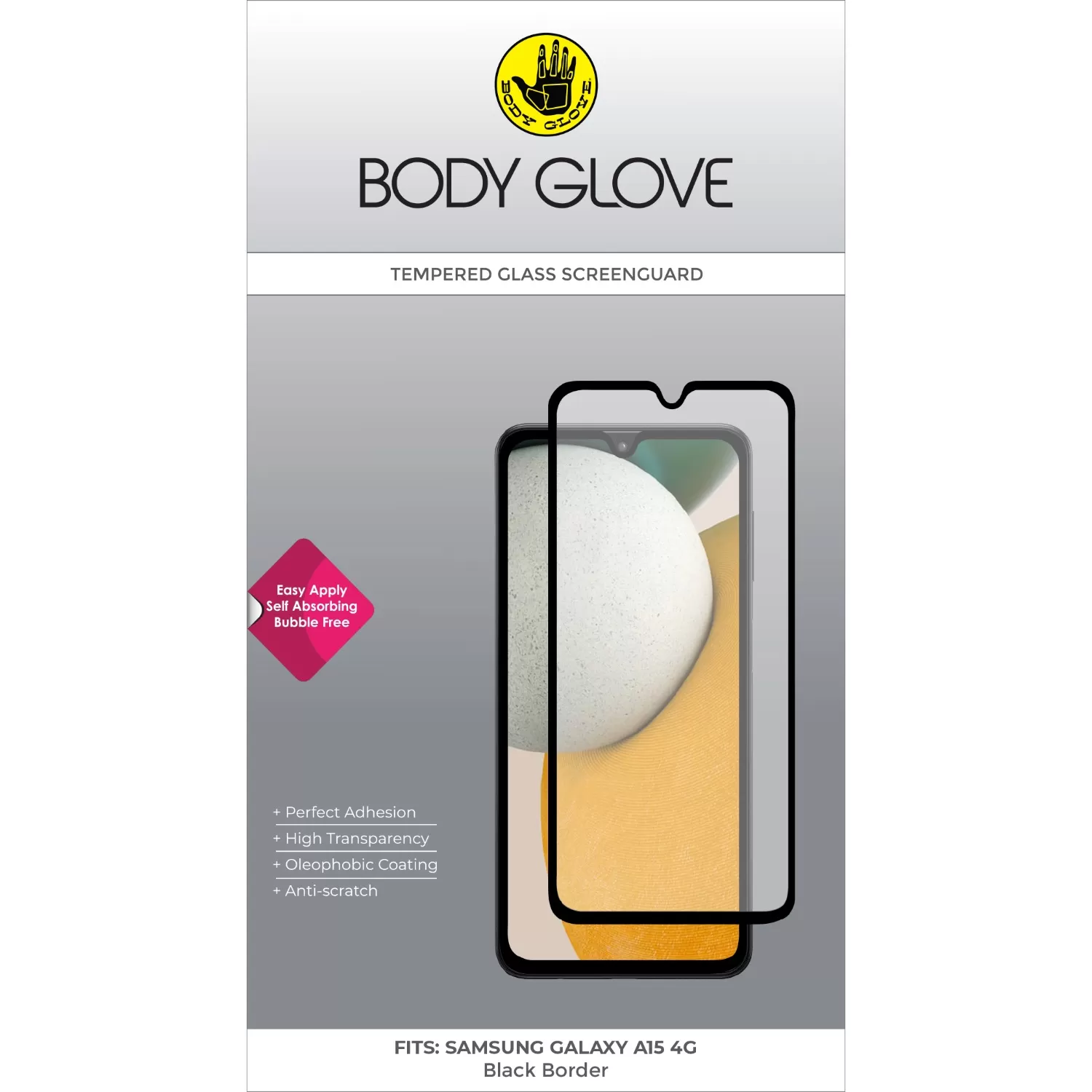 Samsung Galaxy A15 4G Body Glove Screen Protector - Black Border