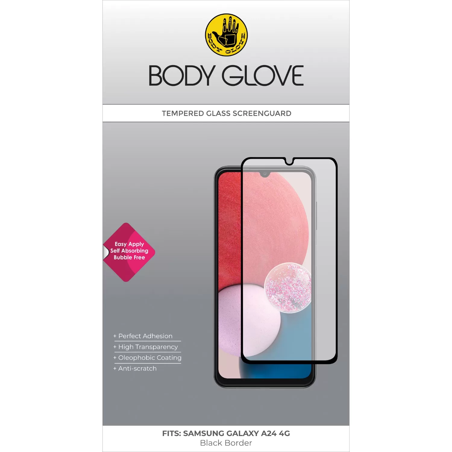 Samsung Galaxy A24 4G Body Glove Screen Protector - Black Border