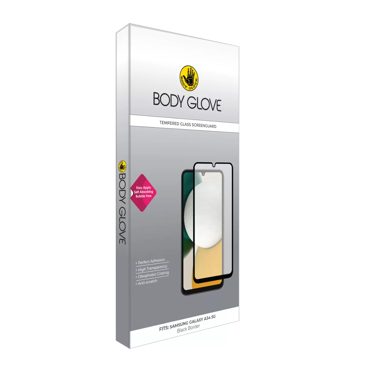 Samsung Galaxy A34 5G Body Glove Screen Protector - Black Border - Image 3