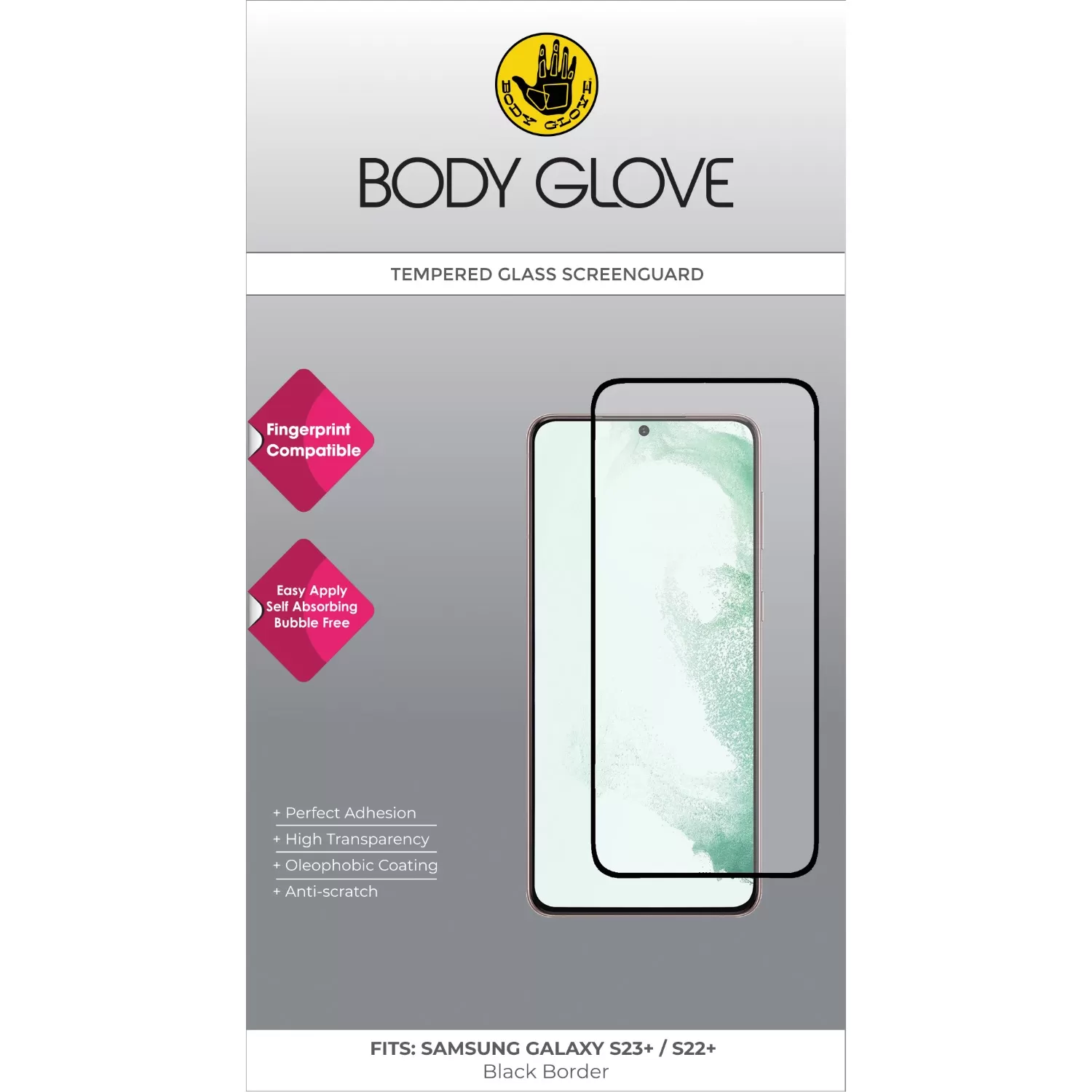 Samsung Galaxy S23+ 5G / S22+ Body Glove Screen Protector - Black Border