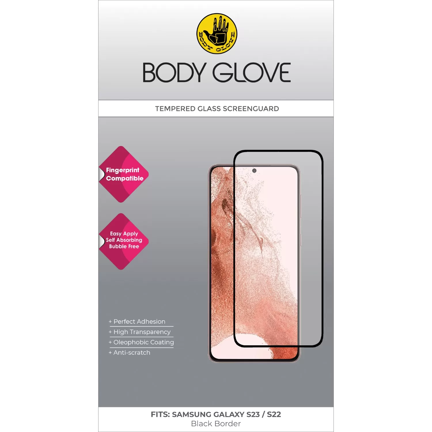 Samsung Galaxy S22 5G / S23 Body Glove Screen Protector - Black Border