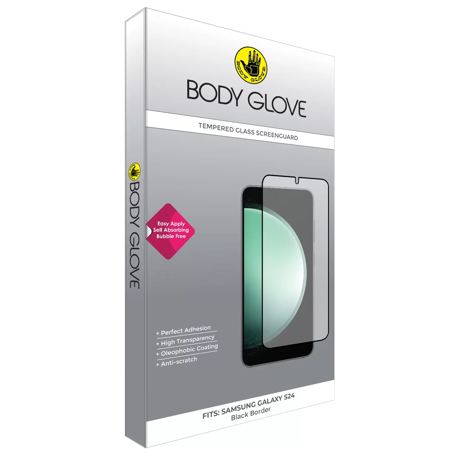 Samsung Galaxy S24 Body Glove Screen Protector - Black Border - Image 3