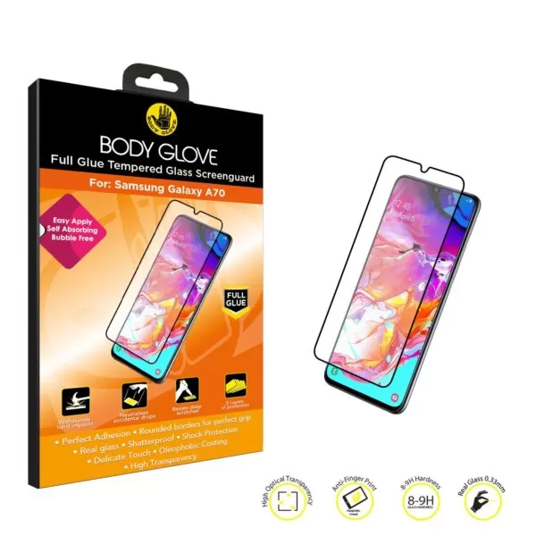 Galaxy A70 Body Glove Screen Protector - Black Border