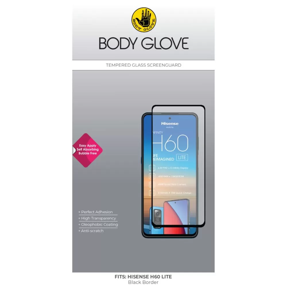 Body Glove Tempered Glass Screen Protector for the Hisense H60 Lite Clear