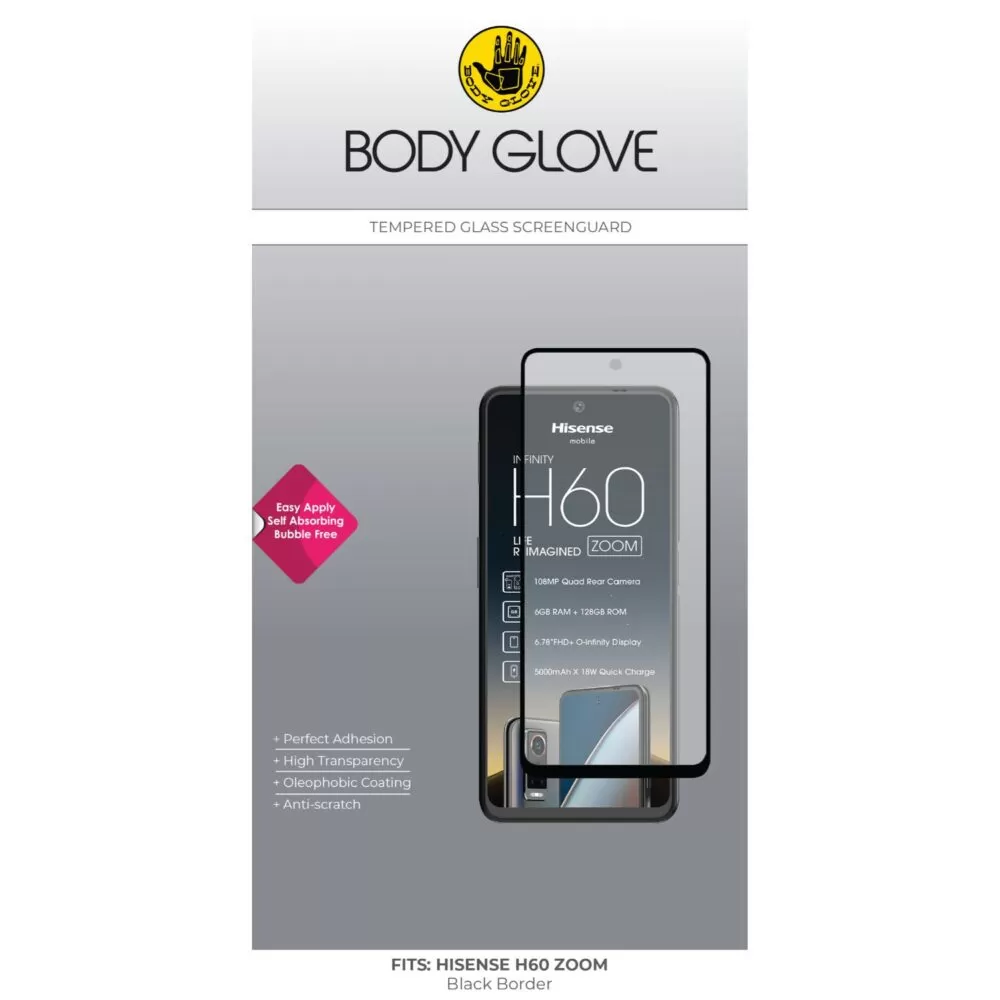 Body Glove Tempered Glass Screen Protector for the Hisense H60 Zoom Clear