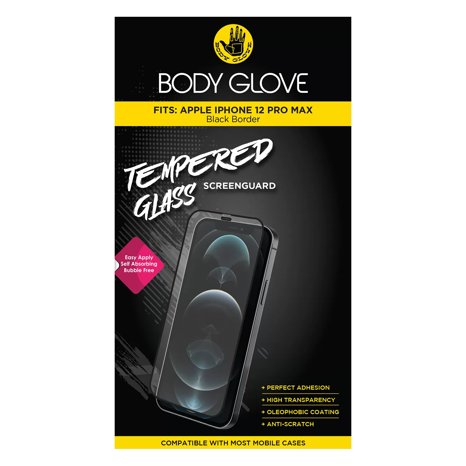 Body Glove Tempered Glass Screen Protector for the Apple iPhone 12 Pro Max Clear