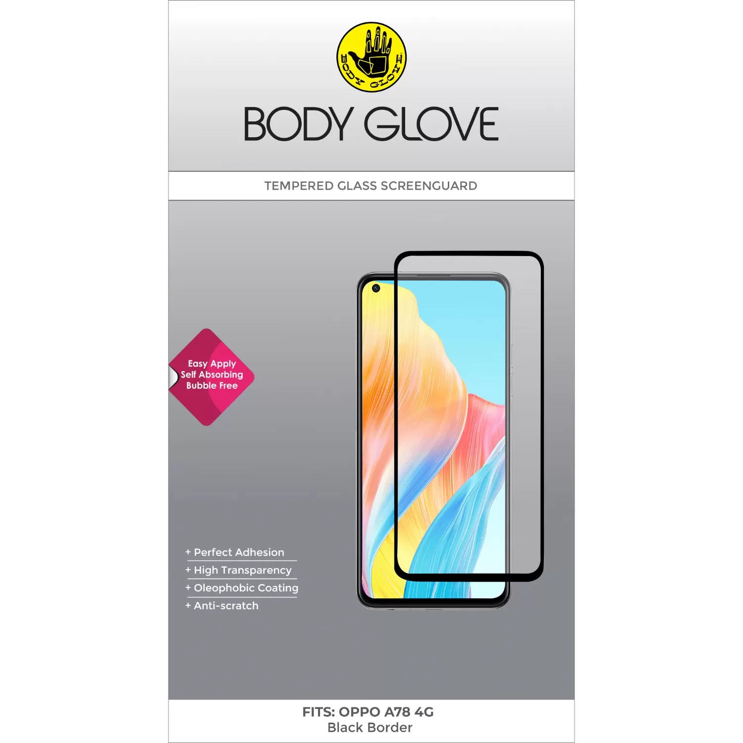 Oppo A78 4G Body Glove Screen Protector - Black Border