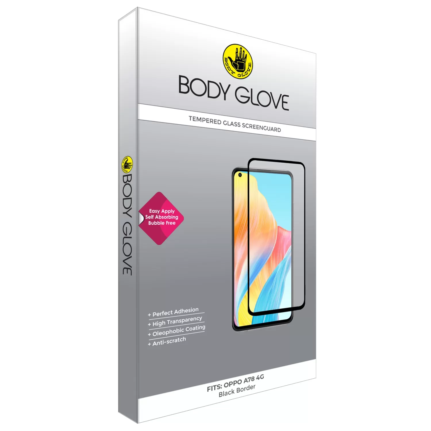 Oppo A78 4G Body Glove Screen Protector - Black Border - Image 3