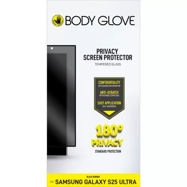 Samsung Galaxy S25 Ultra Body Glove Privacy Screen Protector - Black Border