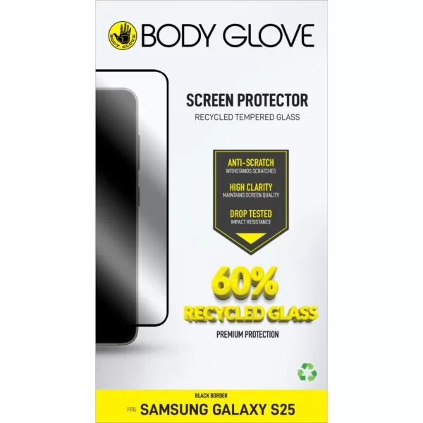 Samsung Galaxy S25 Body Glove Recycled Screen Protector - Black Border