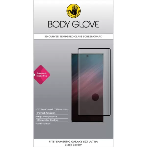 Galaxy S23 Ultra Body Glove Screen Protector - 3D Black Border