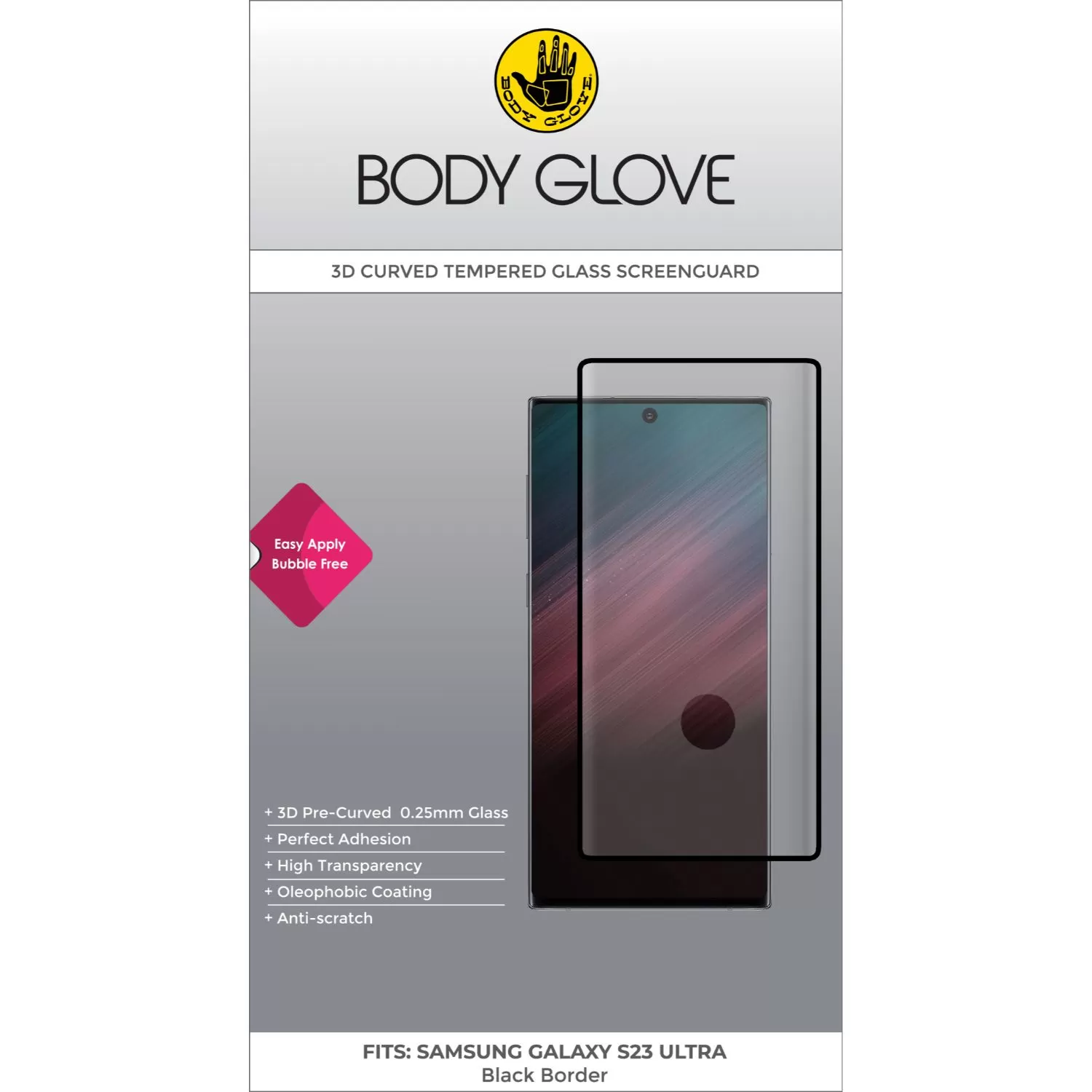 Samsung Galaxy S23 Ultra Body Glove Screen Protector - Black Border