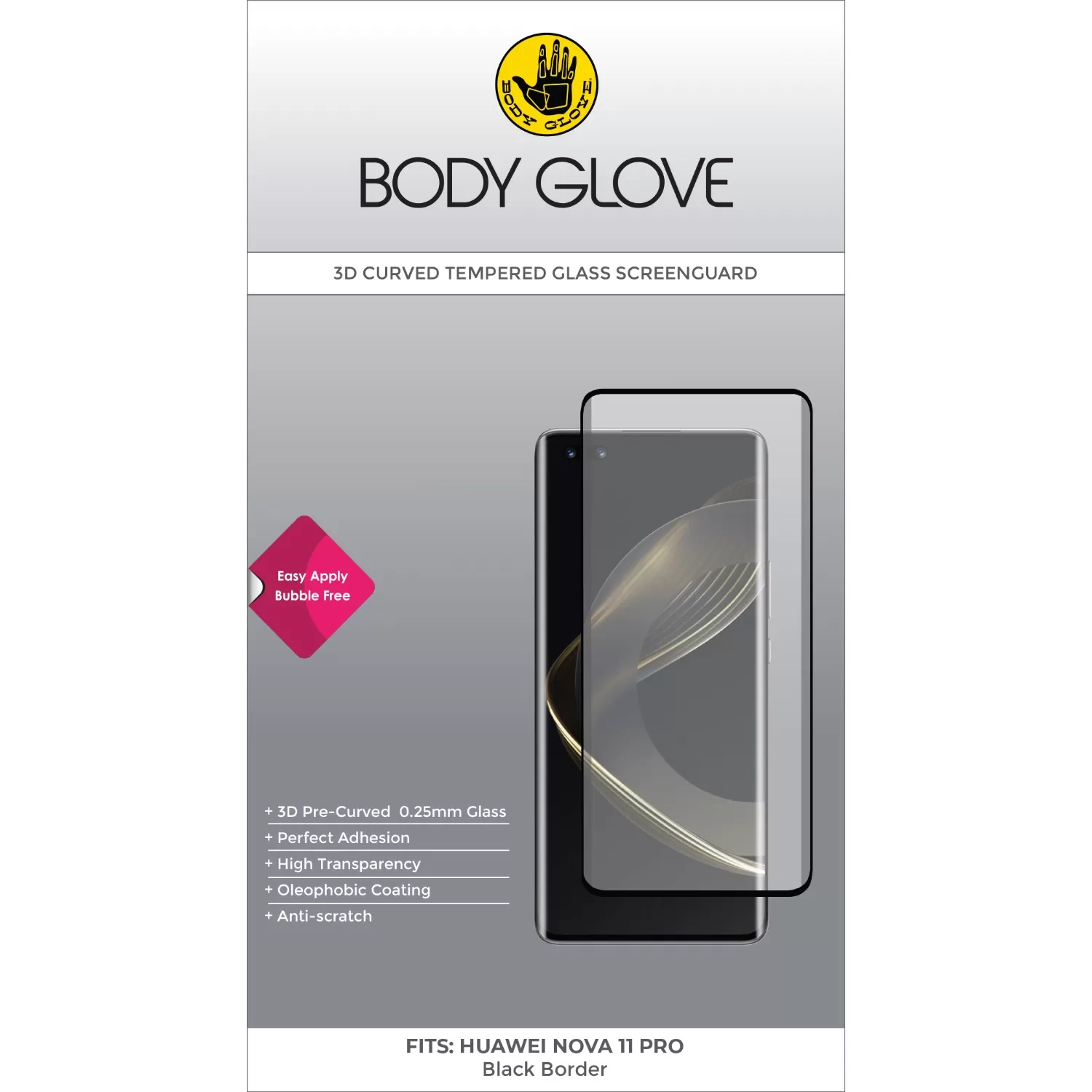 Huawei nova 11 Pro Body Glove Screen Protector - Black Border