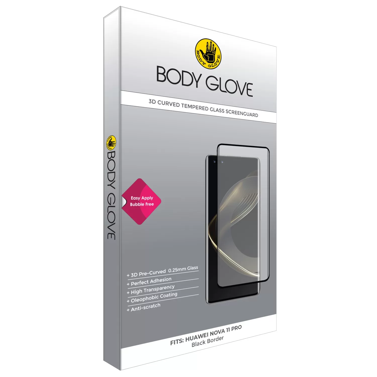 Huawei nova 11 Pro Body Glove Screen Protector - Black Border - Image 3