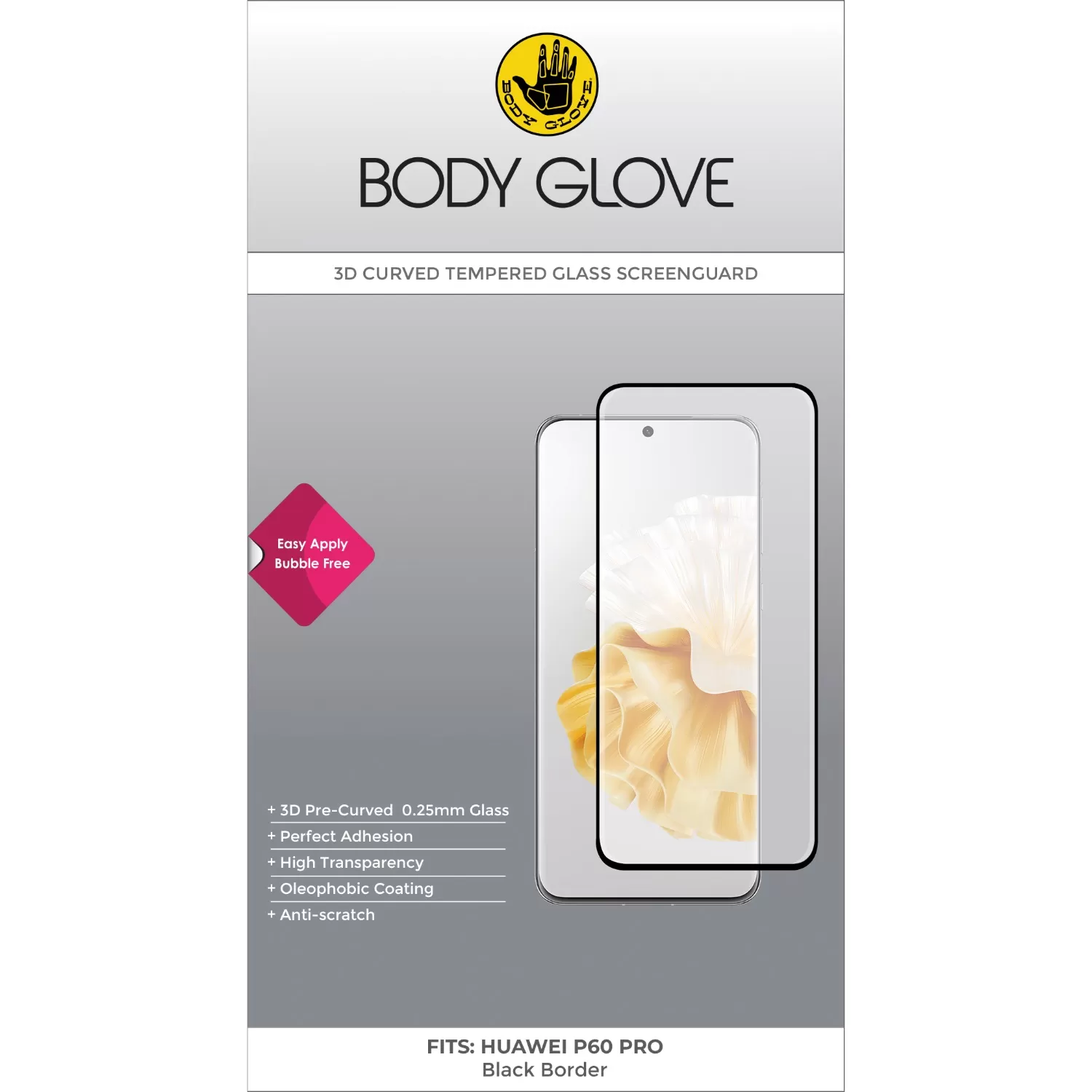 Hauwei P60 Pro Body Glove Screen Protector - Black Border