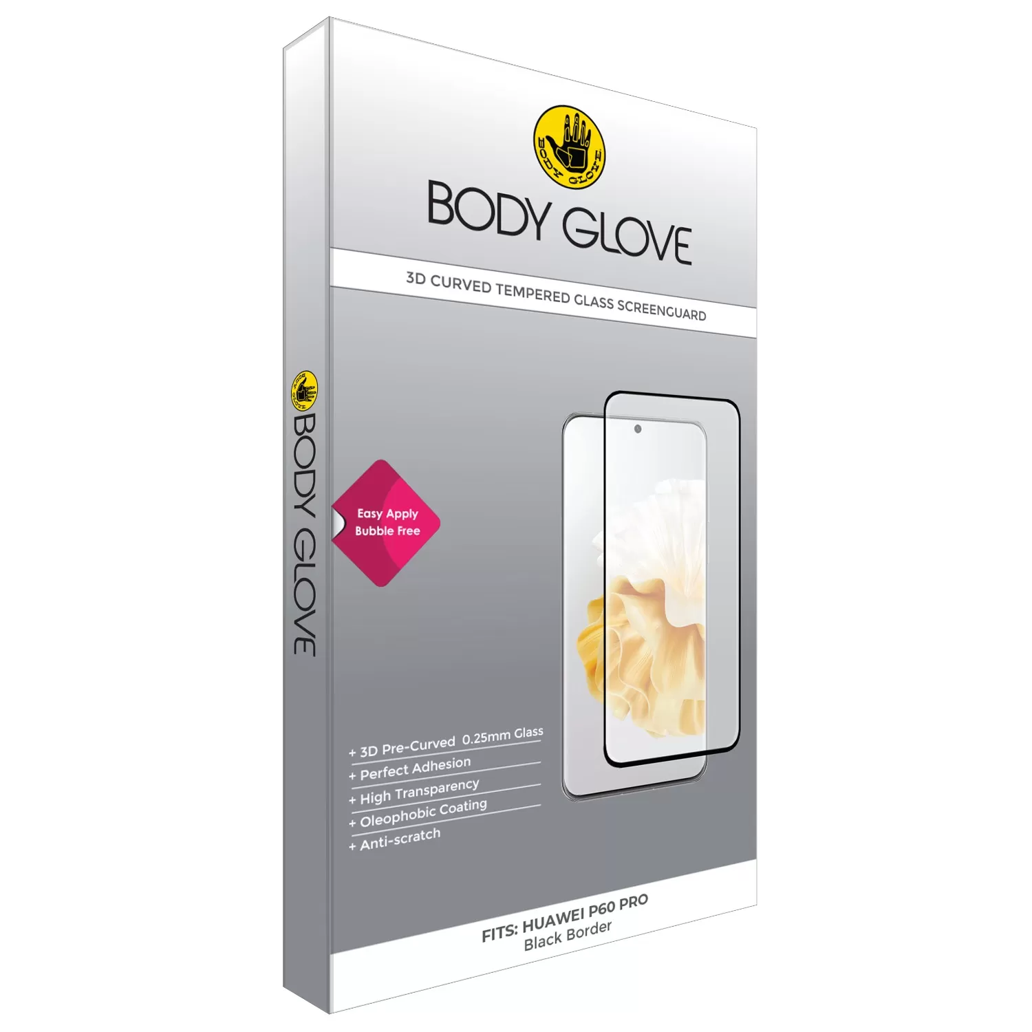 Hauwei P60 Pro Body Glove Screen Protector - Black Border - Image 3