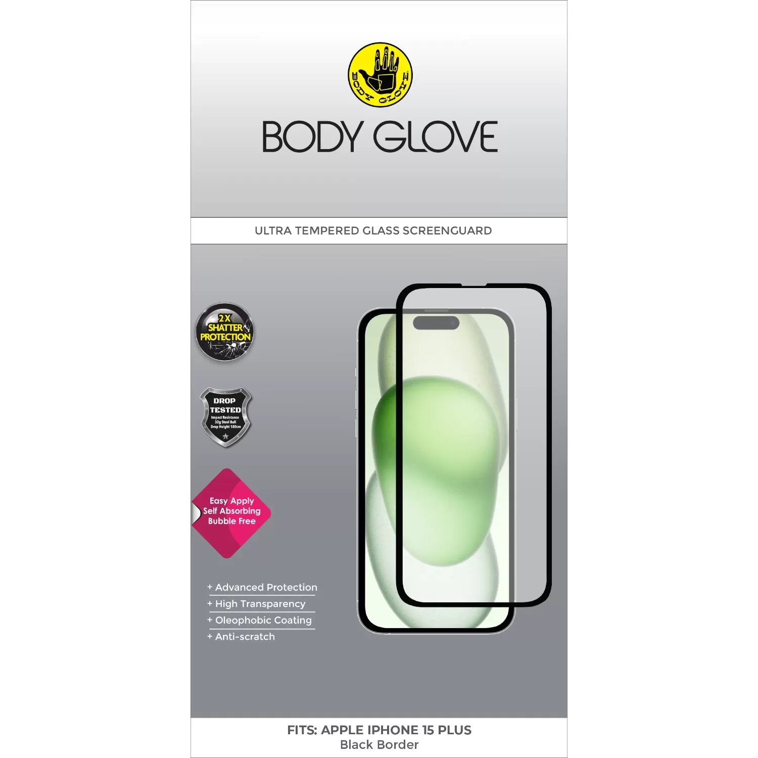 Apple iPhone 16 Plus | 15 Plus Body Glove Ultra Screen Protector - Black Border