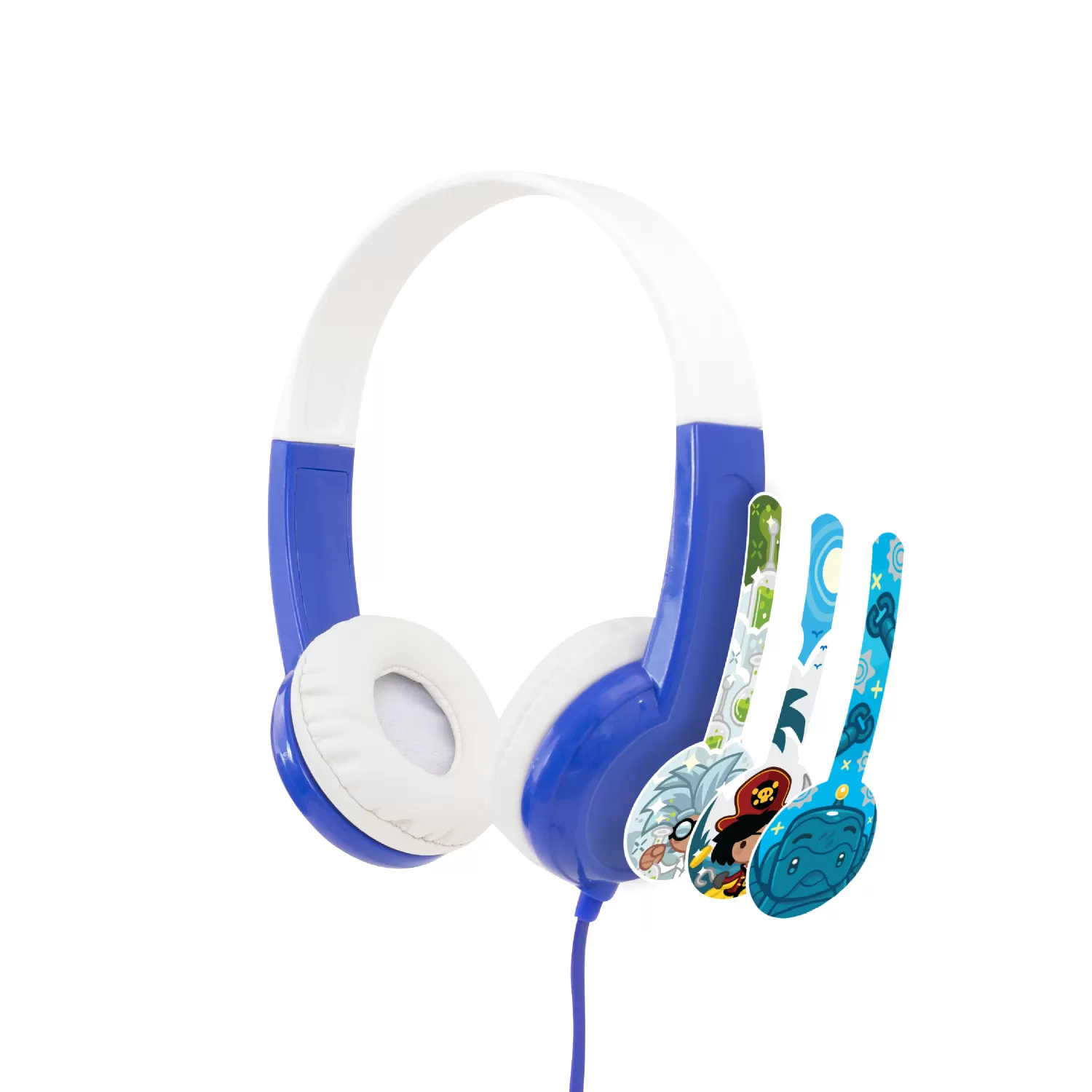 Kids BuddyPhones Headphones - Wired Aux Blue - Image 2