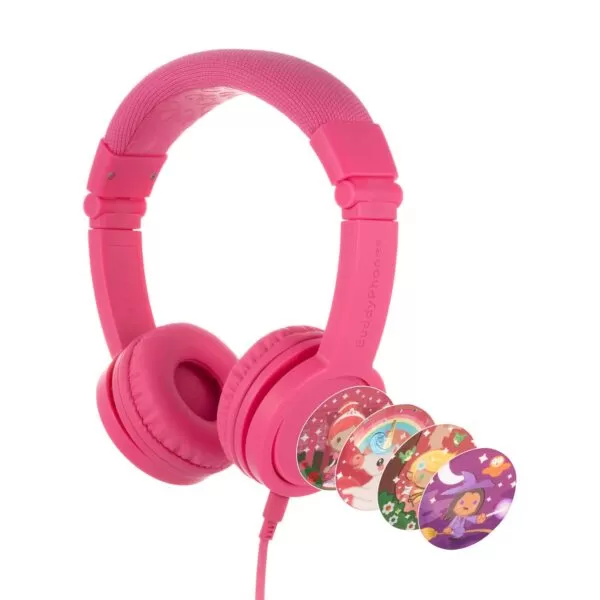 Kids BuddyPhones Headphones – Explore+ Wired Aux Pink - Image 3