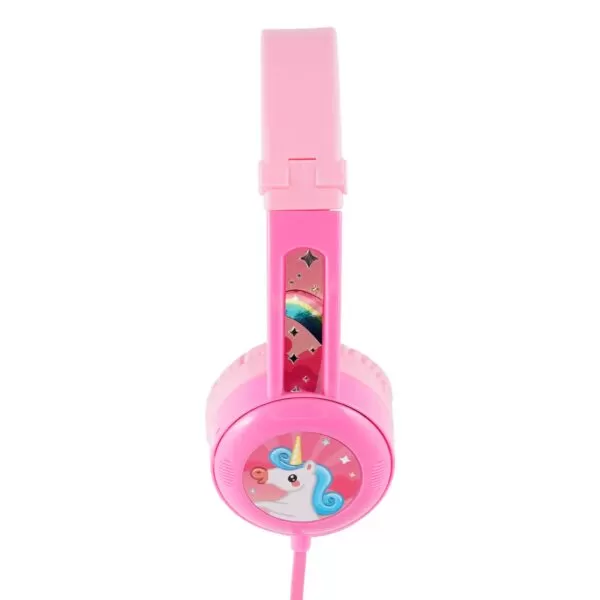 kids BuddyPhones Headphones Travel Wired Aux Pink - With Mic - Image 3