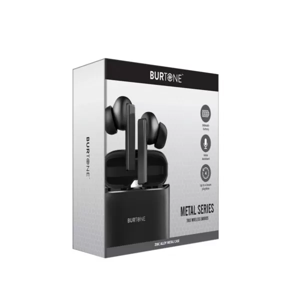 Burtone Bluetooth Earbuds Metal Series - Black - Image 4