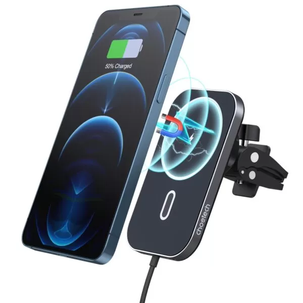 Choetech 15W Wireless Car Charger - Magnetic Black - Image 2