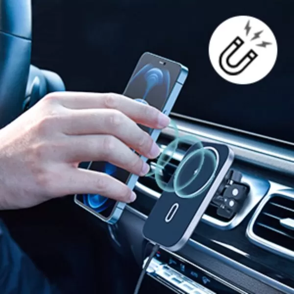 Choetech 15W Wireless Car Charger - Magnetic Black - Image 8