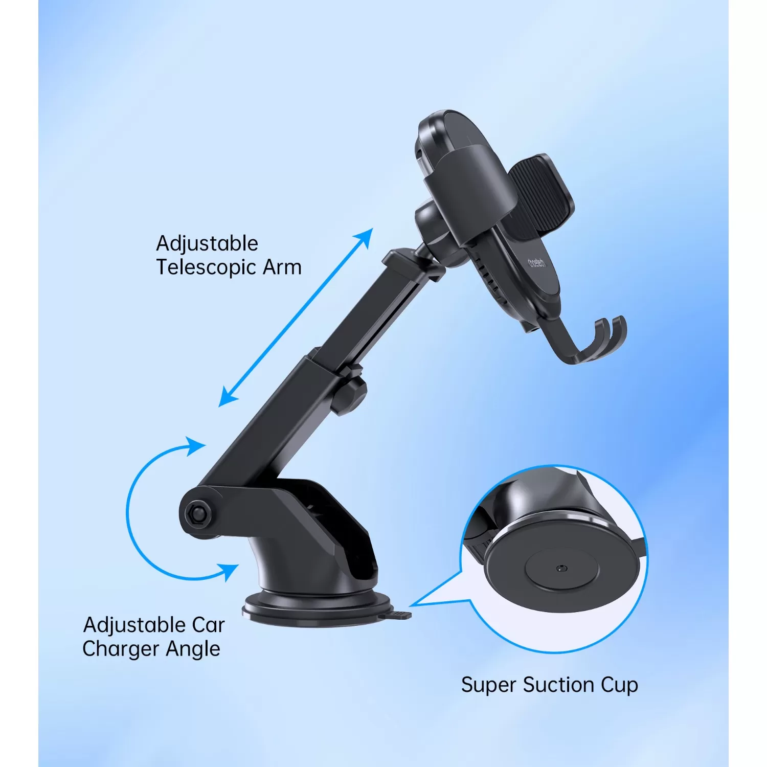 Choetech 15W Wireless Car Charger - Black - Image 8