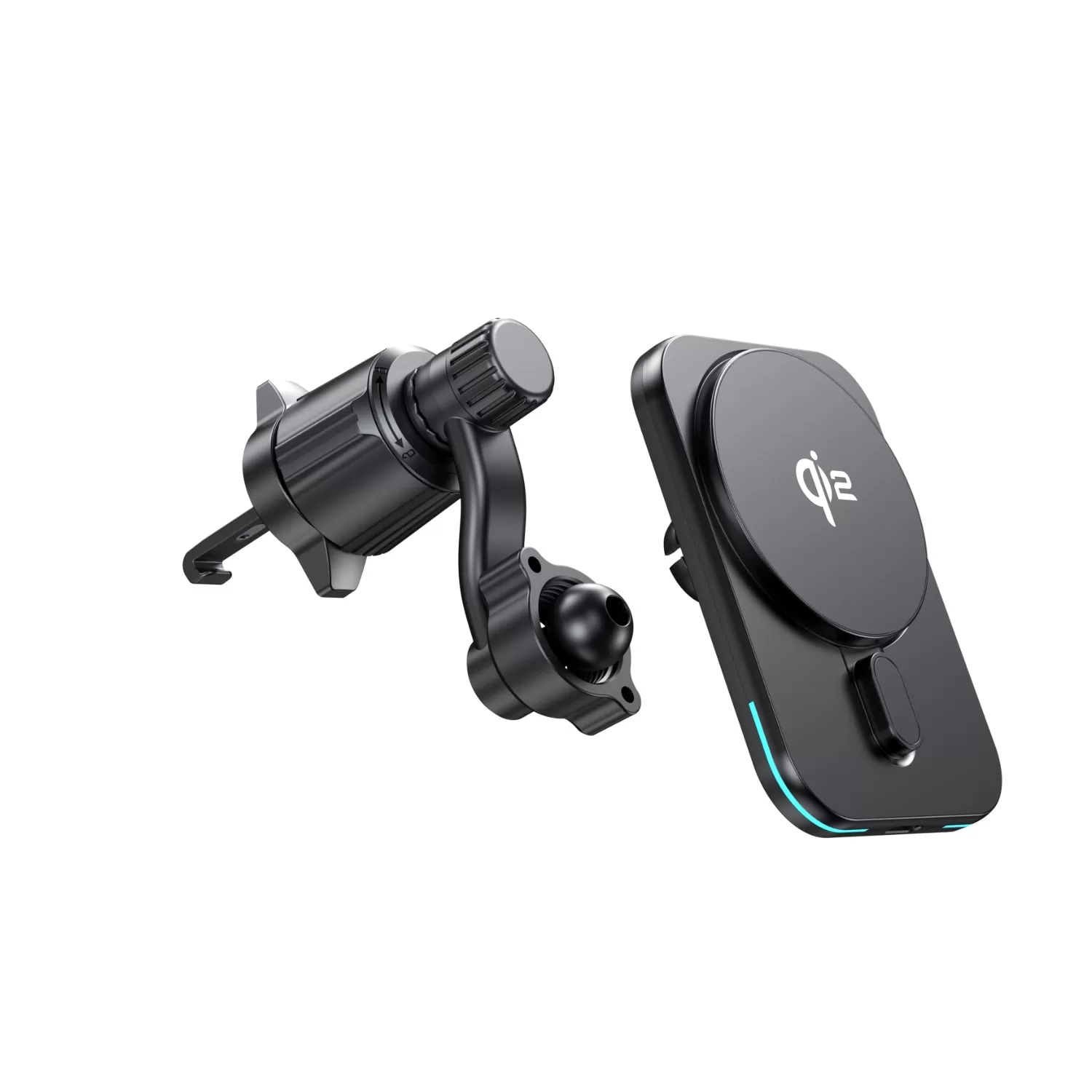 Choetech 15W Magnetic Wireless Car Charger - Black - Image 2