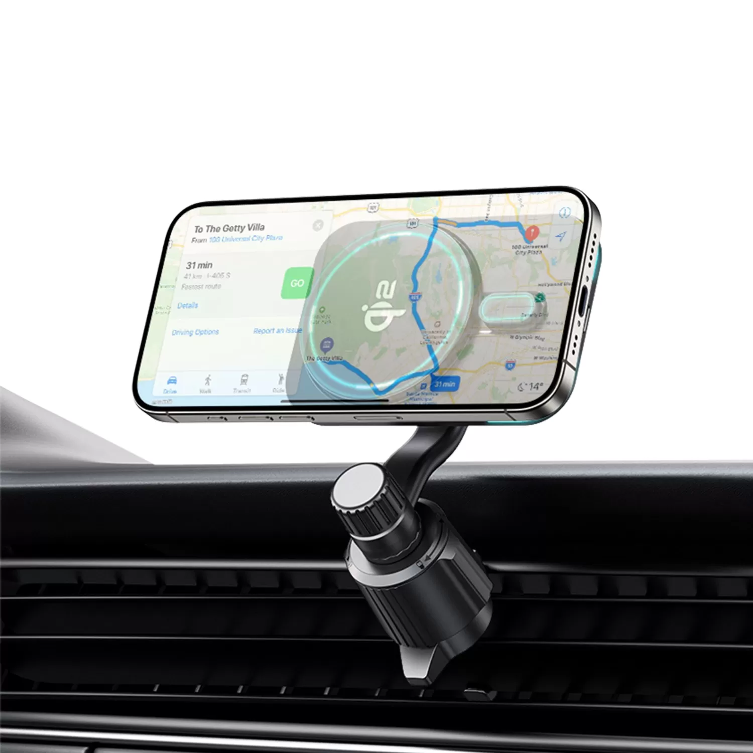 Choetech 15W Magnetic Wireless Car Charger - Black - Image 4