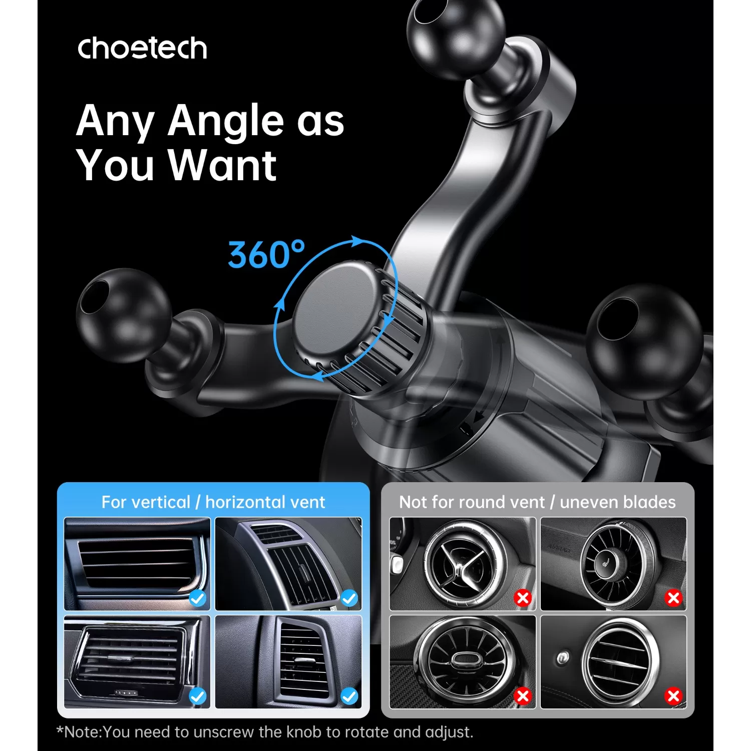 Choetech 15W Magnetic Wireless Car Charger - Black - Image 8