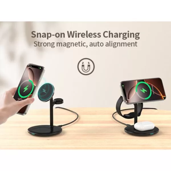 Choetech 15W Fast Wireless Charger - Magnetic Charging Stand - Image 7