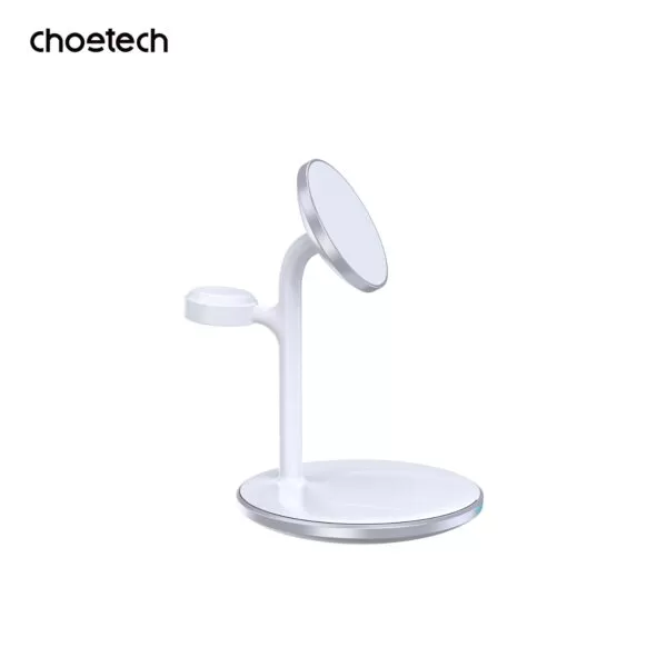 Choetech 15W Fast Wireless Charger - Charging Stand - White - Image 3
