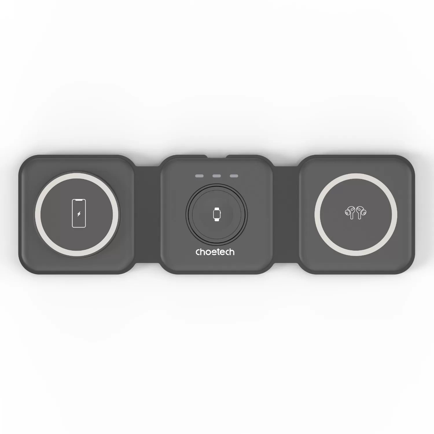 Choetech 15W 3-in-1 Portable Wireless Charger - Black