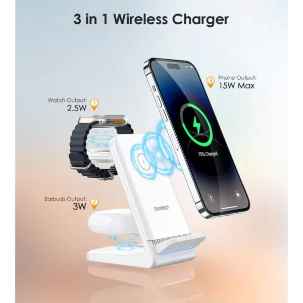 Choetech 15W Fast Wireless Charger - Magnetic Charging Station - Image 5
