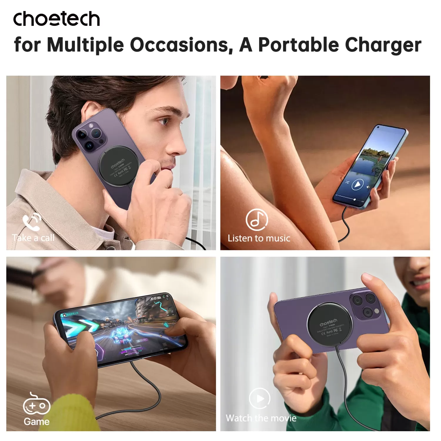 Choetech 15W Magnetic Wireless Charger - Black - Image 10