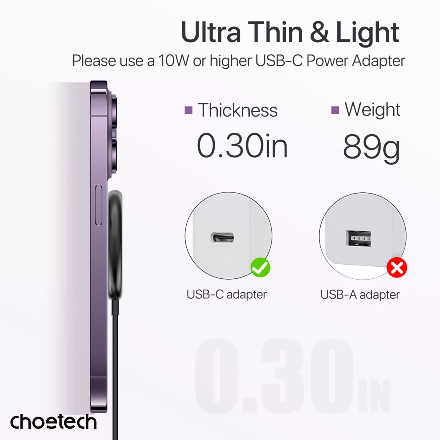 Choetech 15W Magnetic Wireless Charger - Black - Image 7