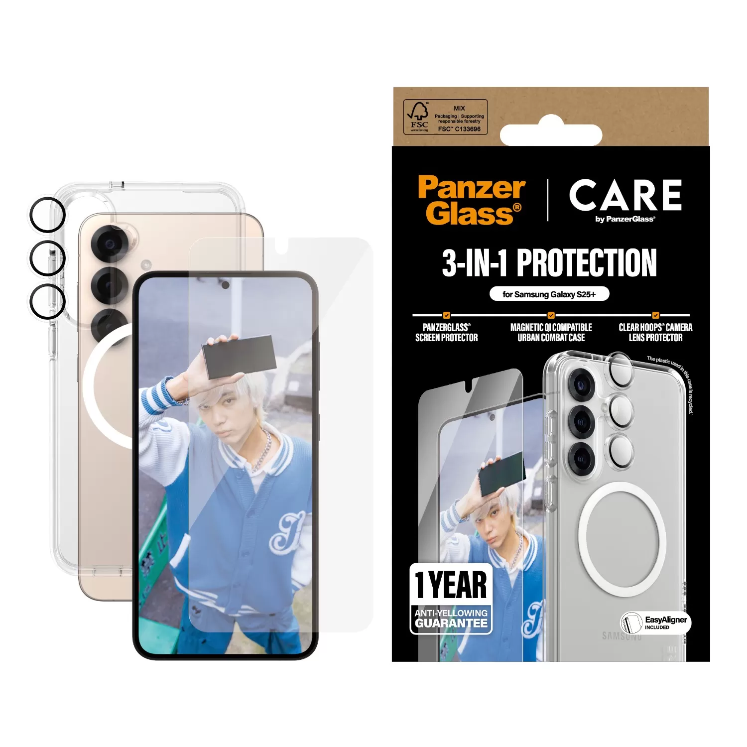 Samsung Galaxy S25+ PanzerGlass Bundle – Cover + Screen Protector + Camera Protector - Image 3