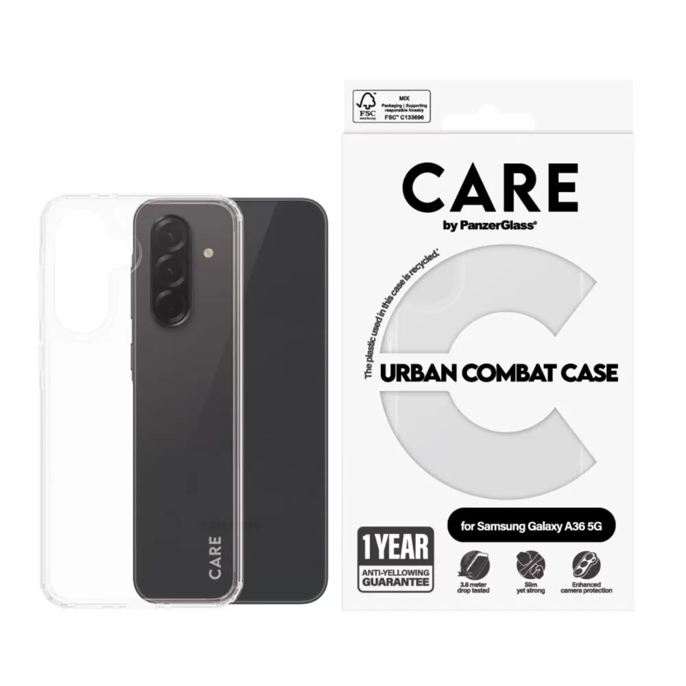 Samsung Galaxy A36 PanzerGlass Urban Combat Case – Clear