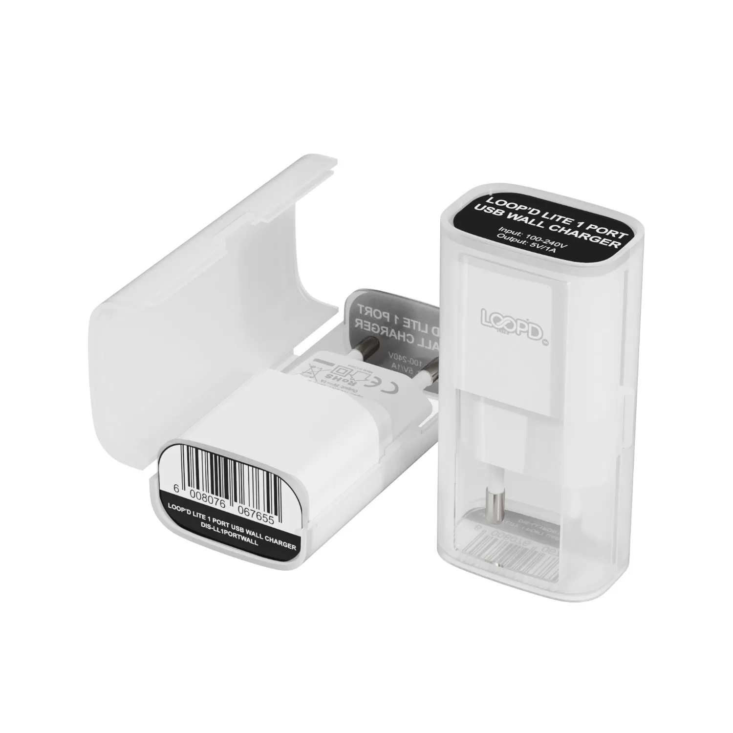 5W Loopd LITE Wall Charger – 1-Port White