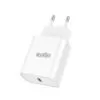 This white LOOPD Lite 20W 1 Port PD Wall Charger has over-current,   over-voltage and short-circuit protection. Perfect for home or office use.