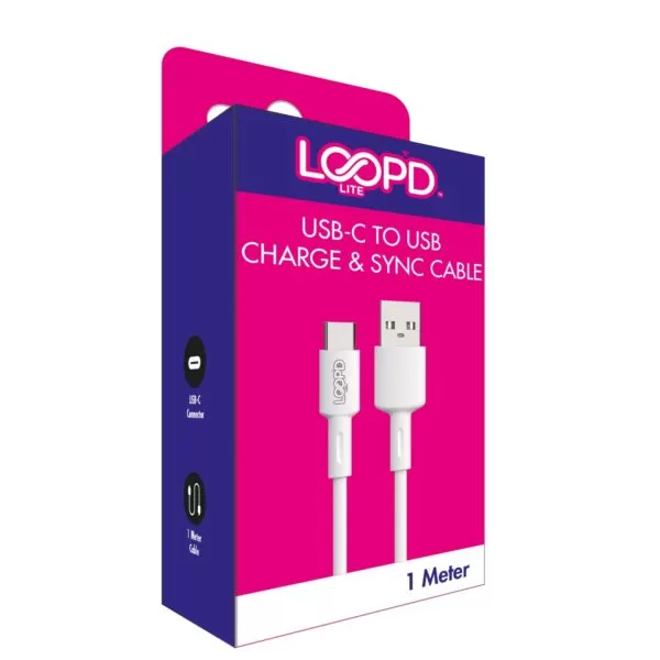 LOOPD LITE USB To Type-C Charging Cable - 1m White - Image 3