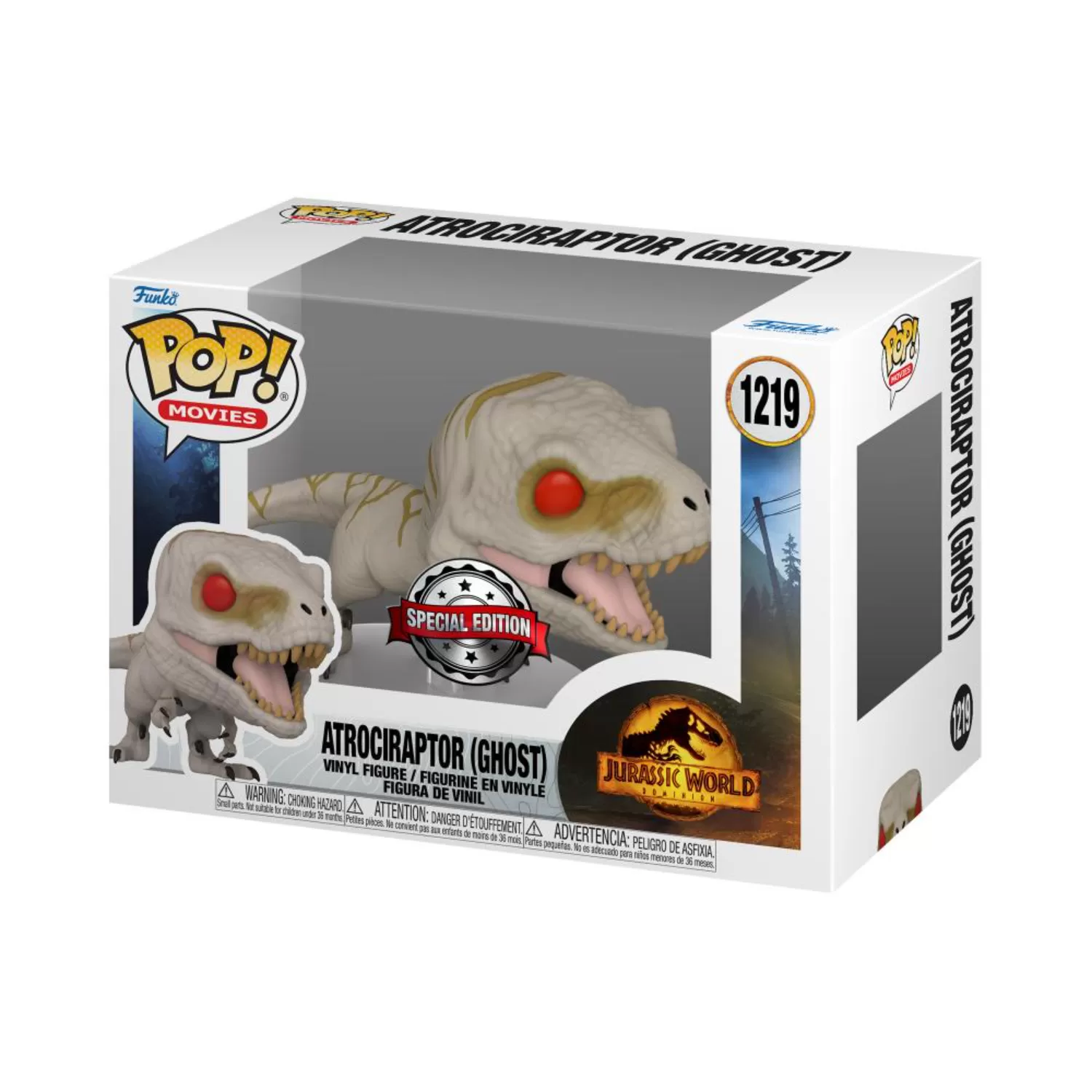 Atrociraptor Ghost - Jurassic World Funko Pop Vinyl Figure – Special Edition #1219