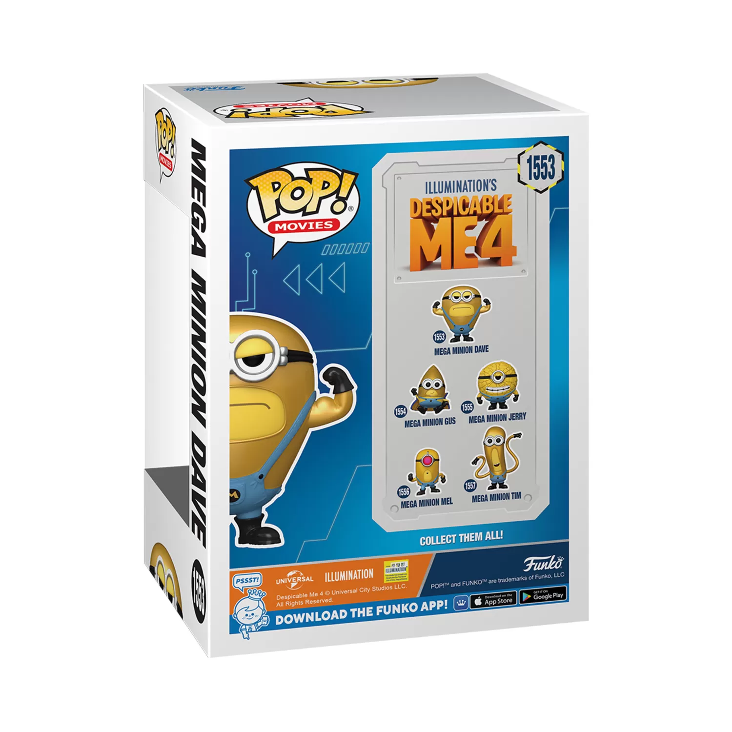 Mega Minion Dave - Despicable Me 4 Funko Pop Vinyl Figure #1553 - Image 2